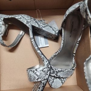 Snakeskin print heels
